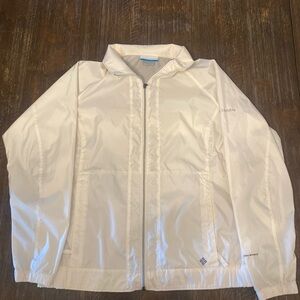 Columbia Omni Shield Breathable White Jacket Windbreaker Women’s Size Large